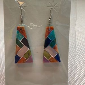 Handmade inlay earrings